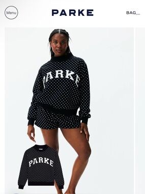 SOLD OUT PARKE Black Polka Dot Mockneck